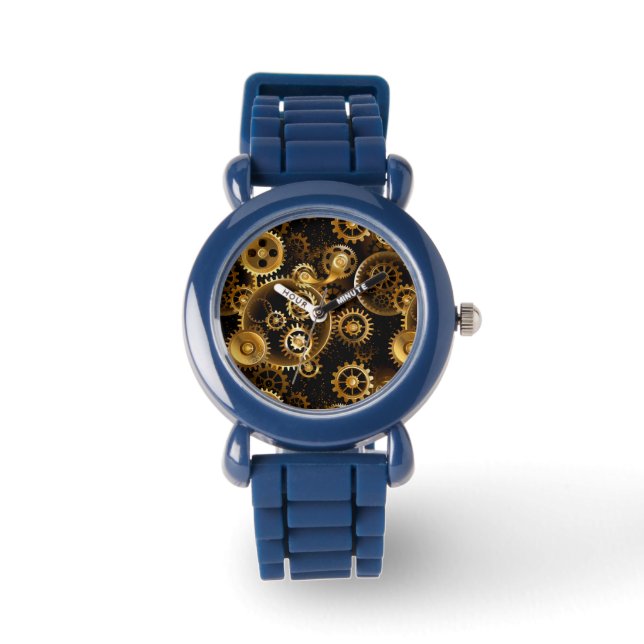 Seamless Steampunk Brass Gears Watch (Front)