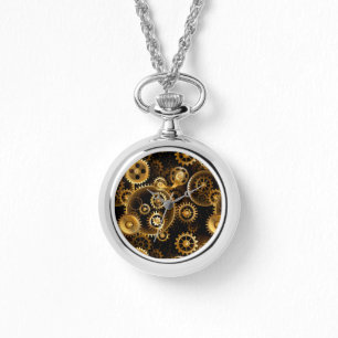 Seamless Steampunk Brass Gears Watch