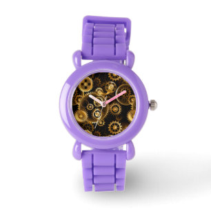 Seamless Steampunk Brass Gears Watch