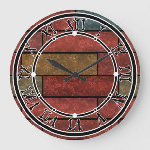 Seamless stone bricks brown orange green colours large clock
