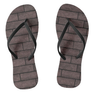 Seamless stone bricks loft brown grey colours prin flip flops