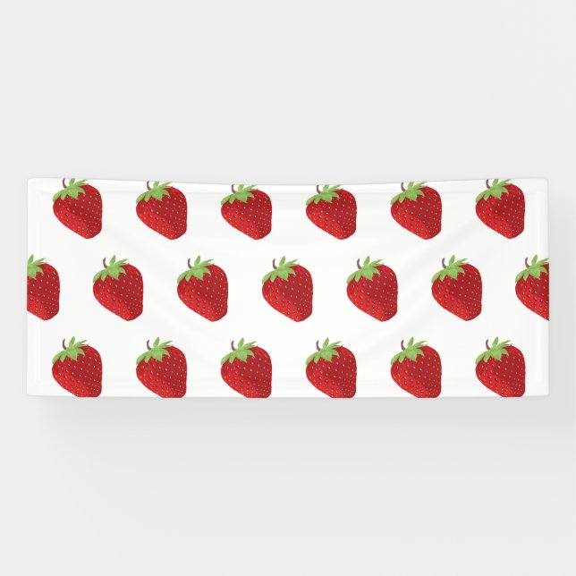 Seamless Strawberry Background Banner (Horizontal)