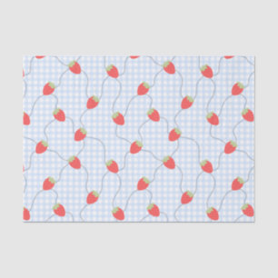 Seamless Strawberry Gingham Pattern Tissue Paper