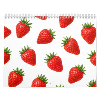 Seamless Strawberry Pattern Cute Red Fruit Calendar