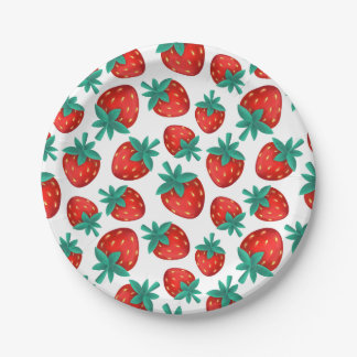 Seamless Strawberry Pattern  Fruit Party  Paper Plate