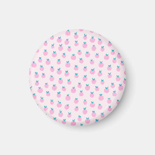 Seamless Strawberry Pattern – Pastel Pink Cute Magnet