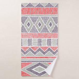 Seamless striped ethnic pattern. Tribal and aztec  Bath Towel