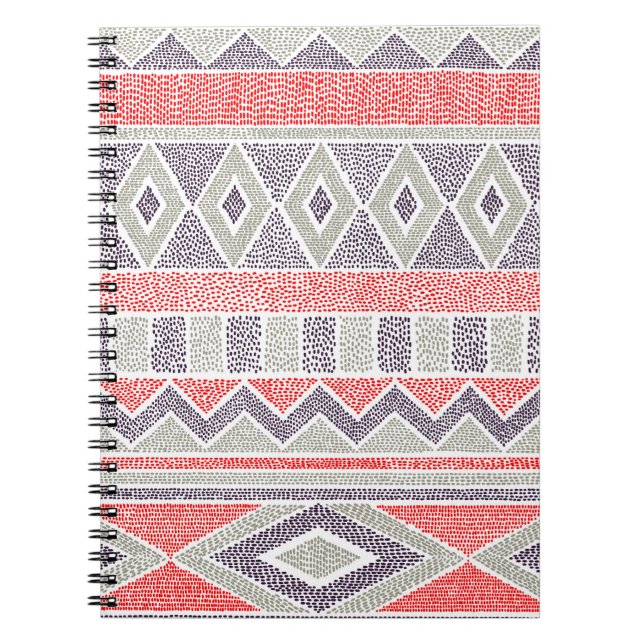 Seamless striped ethnic pattern. Tribal and aztec  Notebook (Front)
