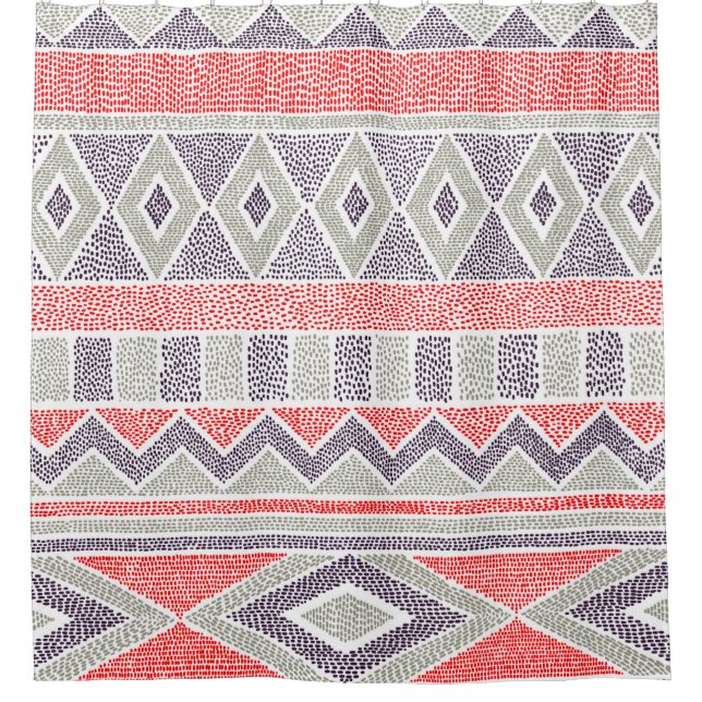 Seamless striped ethnic pattern. Tribal and aztec  Shower Curtain (Front)