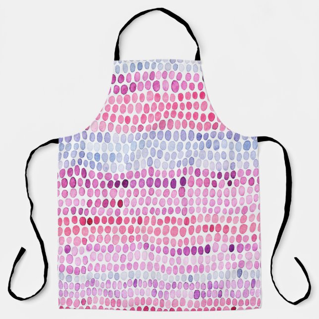 Seamless striped watercolor pattern. Pink and grey Apron (Front)