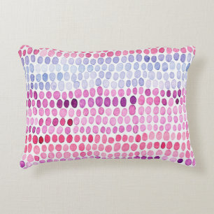 Seamless striped watercolor pattern. Pink and grey Decorative Cushion