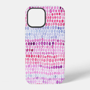 Seamless striped watercolor pattern. Pink and grey iPhone 12 Case