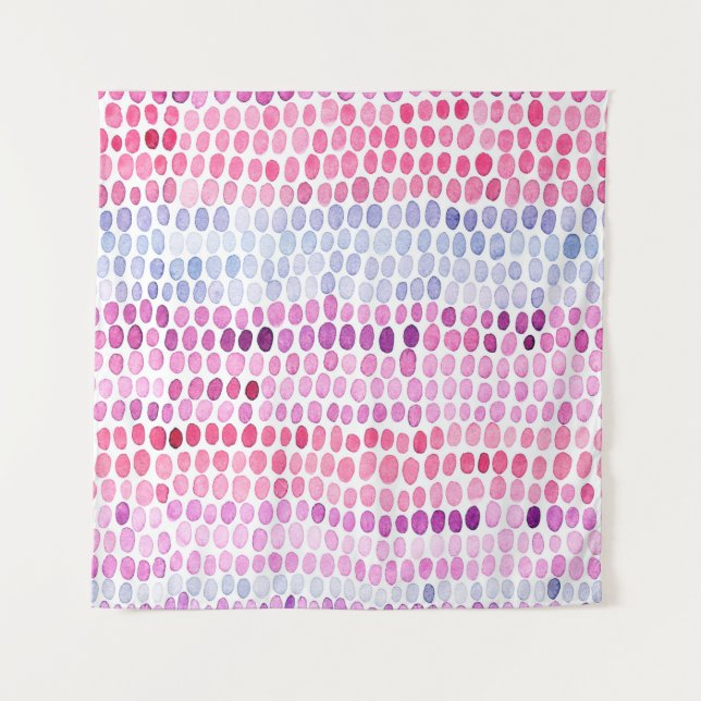 Seamless striped watercolor pattern. Pink and grey Tapestry (Front)