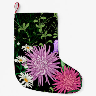 Seamless summer pattern. Wild flowers chamomile, h Small Christmas Stocking
