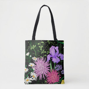 Seamless summer pattern. Wild flowers chamomile, h Tote Bag