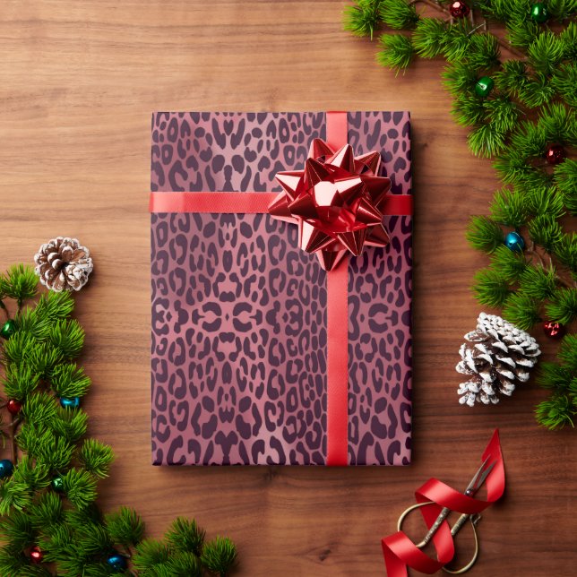 Seamless Symmetrical Leopard Animal Pattern Wrapping Paper (Holiday Gift)