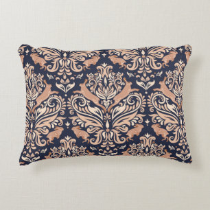 Seamless symmetrical pattern in the Damask style.  Decorative Cushion