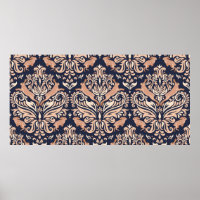 Seamless symmetrical pattern in the Damask style. 