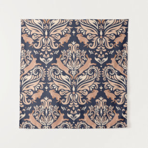 Seamless symmetrical pattern in the Damask style.  Tapestry