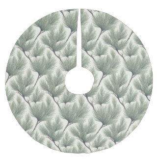 Seamless Tamarix Acacia Tree Leaf Pattern Brushed Polyester Tree Skirt