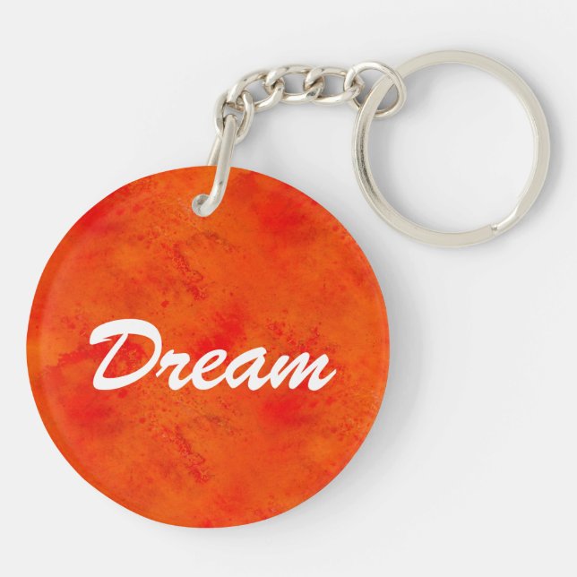 Seamless Texture Background Abstract Orange And Key Ring (Back)