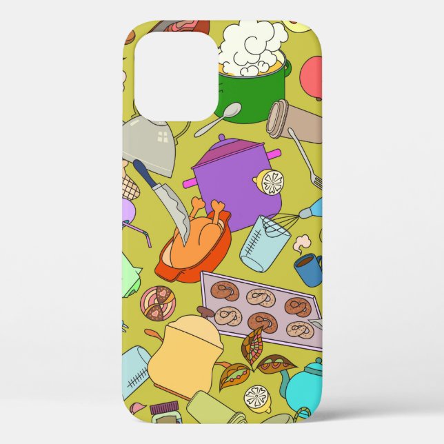 Seamless texture. Hand drawn doodles objects food  Case-Mate iPhone Case (Back)