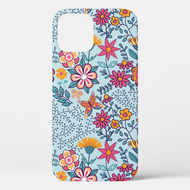 Seamless texture with flowers and butterflies. End Case-Mate iPhone Case (Back)