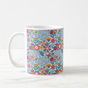 Seamless texture with flowers and butterflies. End Coffee Mug