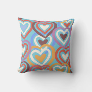 Seamless texture with funny hearts cushion