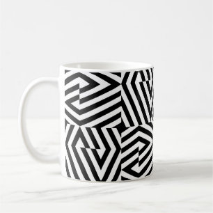 Seamless texture with oblique black bandsgeometric coffee mug
