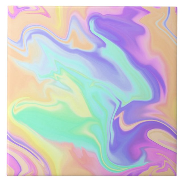 Seamless Tie Dye Swirl Marble Retro Groovy Tile (Front)