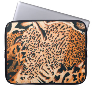 Seamless tiger, leopard and jaguar. Seamless textu Laptop Sleeve
