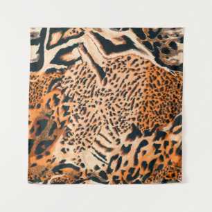 Seamless tiger, leopard and jaguar. Seamless textu Tapestry