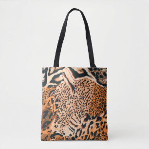 Seamless tiger, leopard and jaguar. Seamless textu Tote Bag