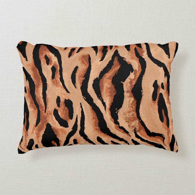 seamless tiger, leopard skin pattern decorative cushion (Front)