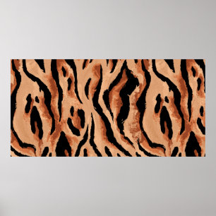 seamless tiger, leopard skin pattern poster