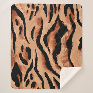 seamless tiger, leopard skin pattern sherpa blanket