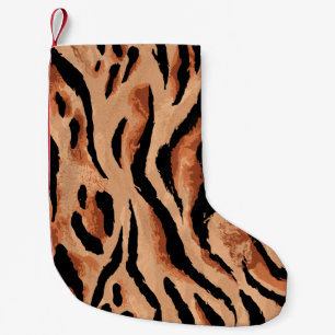 seamless tiger, leopard skin pattern small christmas stocking