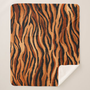 seamless tiger skin pattern. hand drawn sherpa blanket