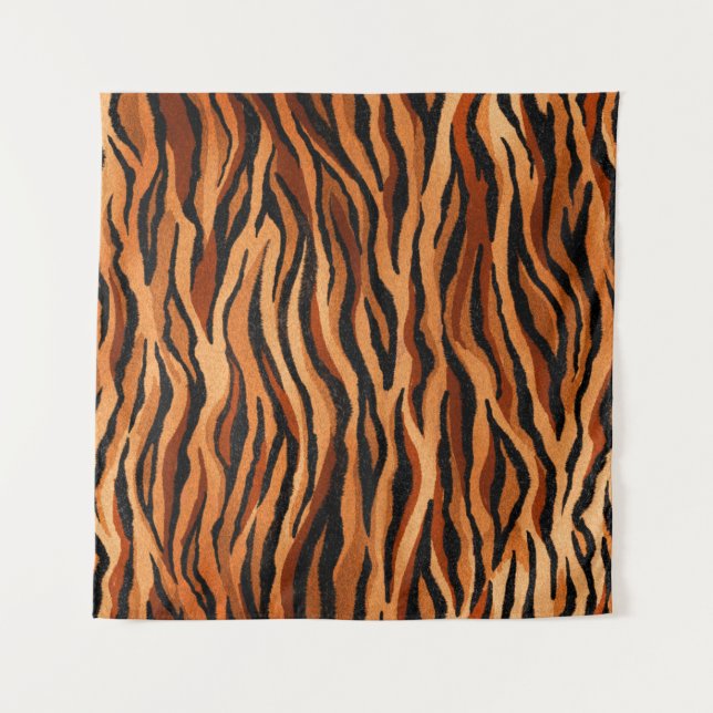 seamless tiger skin pattern. hand drawn tapestry (Front)