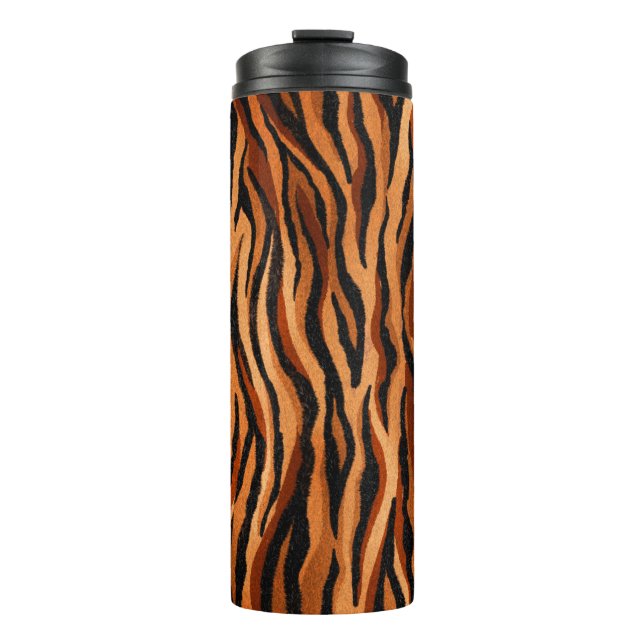seamless tiger skin pattern. hand drawn thermal tumbler (Front)