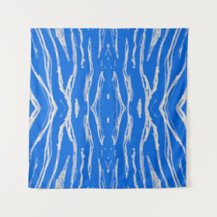 Seamless Tiger Skin. Watercolor Jungle Repeat. Blu Tapestry