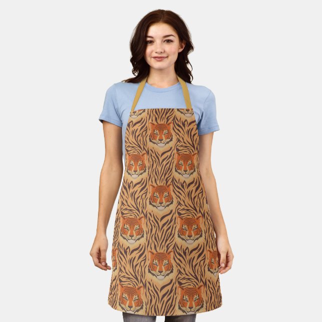 Seamless tiger stripe pattern apron (Worn)