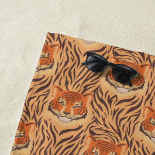 Seamless tiger stripe pattern beach towel