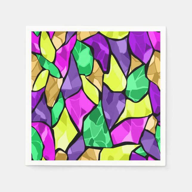 Seamless tile mosaic kaleidoscope abstract modern napkin (Front)