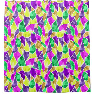 Seamless tile mosaic kaleidoscope abstract modern  shower curtain