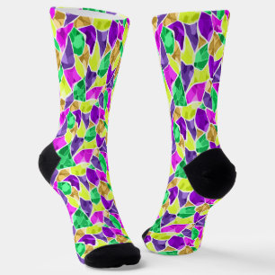 Seamless tile mosaic kaleidoscope abstract modern socks