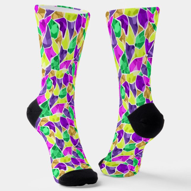 Seamless tile mosaic kaleidoscope abstract modern  socks (Angled)