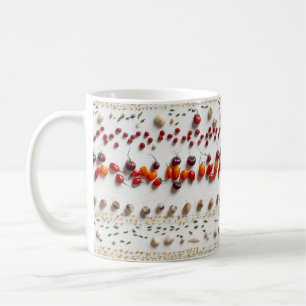 Seamless Tile of Overhead Illustration of A Variet Coffee Mug