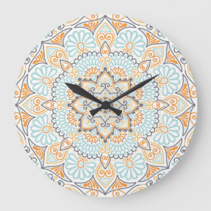 Seamless tile pattern: decorative, versatile desig large clock